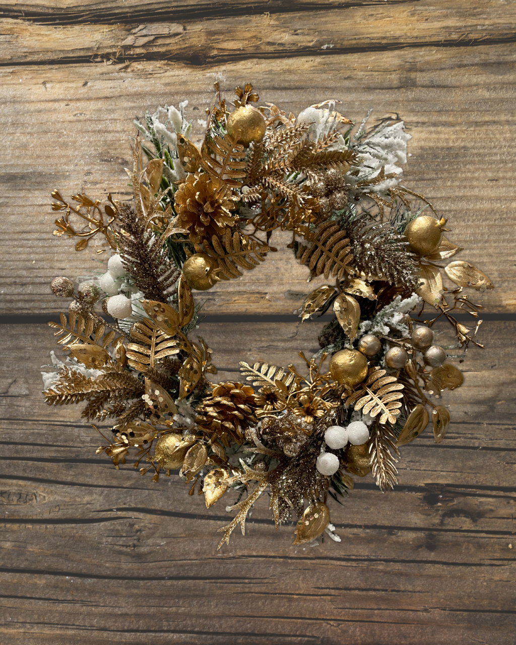 Ghirlanda Innevata Oro - 27cm