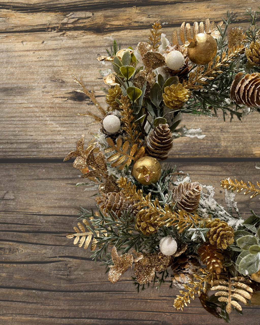 Ghirlanda Innevata Oro - 27cm